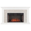 SEI Furniture Canyon Heights Faux Stone Electric Fireplace