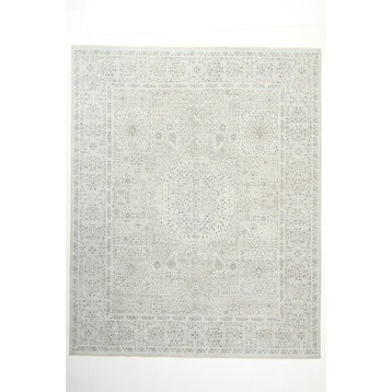 Amaze Collection Chobi Hand Knotted Wool Rug, 8'x10', White