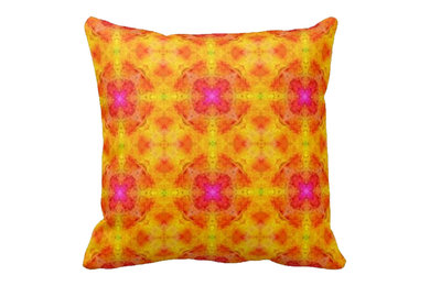 Yellow & Pink Throw Pillow