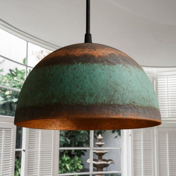 Verdigris Copper Dome Pendant Light