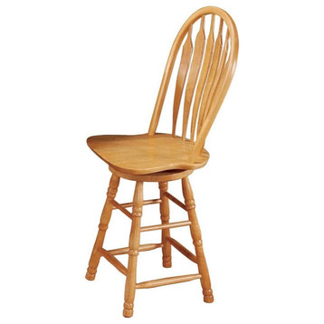 Sunset Trading Oak Selections 24" Swivel Barstool/Counter Stool Solid Wood