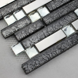 Metal & Glass Blend Tiles 304 Stainless Steel Diamond Tile - Tile