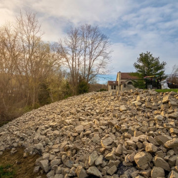 Rip Rap Stone Installation East Greenbush, NY Slope Stabilization