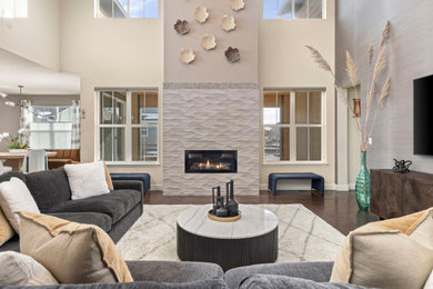 Trendy living room photo