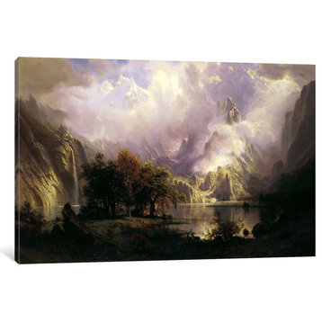"View of Rocky Mountains" by Albert Bierstadt, 26x18x1.5"