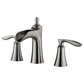 Ukiah Two Handle 8" Widespread Bathroom Faucet, Brushed Nickel