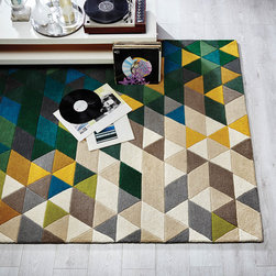 Illusion Prism Rugs in Green and Multicolours - Floor Rugs