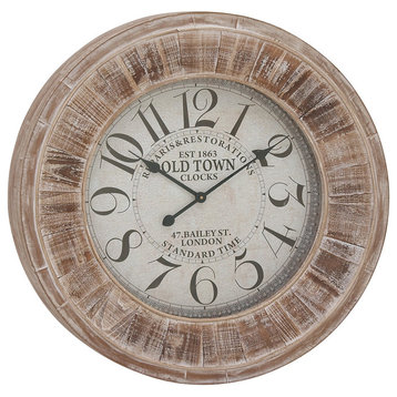 Vintage Brown Wooden Wall Clock 52139