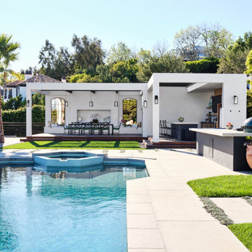 Malibu Backyard with Pool, Spa, and Outdoor Kitchen