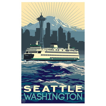 Paul A. Lanquist Seattle Skyline Art Print, 12"x18"