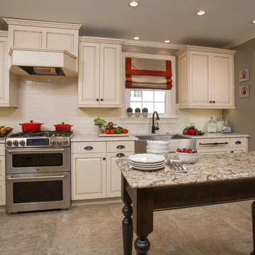 Movable Work Table adds function and beauty to this Kitchen