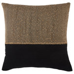 Jaipur Living - Jaipur Living Sila Geometric Throw Pillow, Light Tan/Black, Polyester Fill - Sophisticated simplicity defines the texturally inspiring Taiga collection. Crafted of soft linen, viscose, and cotton, the Sila pillow boasts a mix of pattern-rich and embroidered details. Deep black and tan tones lend a bold yet versatile complement to any space.