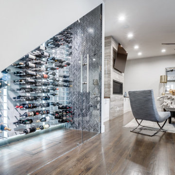 Modern Glass Understairs Wine Wall