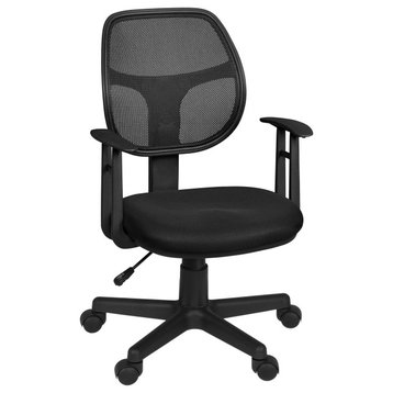 Carter Swivel Chair with Arms- Black