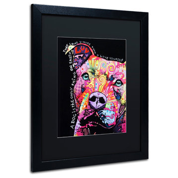 Dean Russo 'Thoughtful Pit Bull' Framed Art, Black Frame, 16"x20", Black Matte