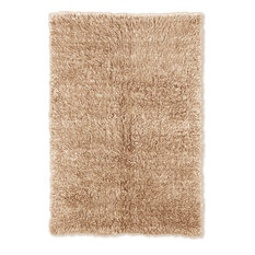 Linon Shag Flokati 4' x 6' Rectangle Area Rugs With Tan Finish FLK-3AT46