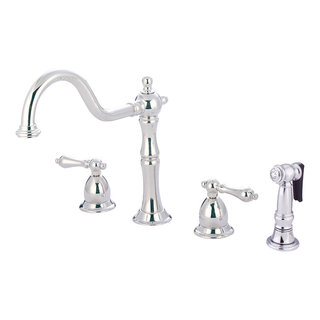 Heritage Double Handle Kitchen Faucet with Brass Side Sprayer ...