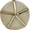 Miranda Pointed Knob with Brass Detail - Cream