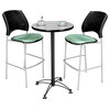 Gray Round Cafe Table & 2 Chairs (Cornflower Blue)