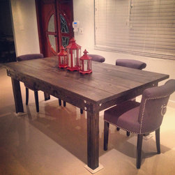 Rustic Dining Table / Handmade / Solid Wood / Rustic Furniture /Matching Benches - Dining Sets