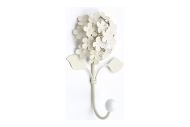 Cream Flower Coat Hooks