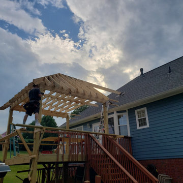 Screened and covered deck addition