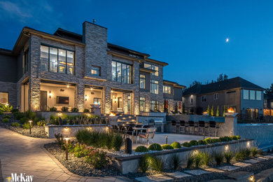 Example of a minimalist exterior home design in Omaha