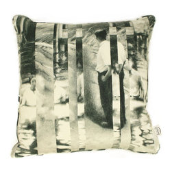 'Between Certainty and Oblivion' linen cushion by Joel Weaver for The Monkey Puz - Scatter Cushions