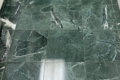 Before and After | Verde Marble: Before Diamond Refinishing