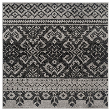 Safavieh Adirondack Collection ADR107 Rug, Silver/Black, 6' Square