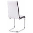 Modern Set of 2 Chairs Upholstered, Faux Leather With Chrome Plated Base, White