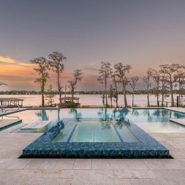 Lakeside Pool with Infinity Edge and Tile Interior