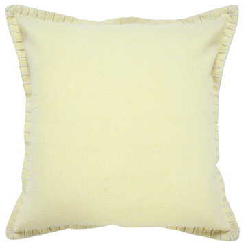 20" X 20" Light Yellow 100% Cotton Zippered Pillow