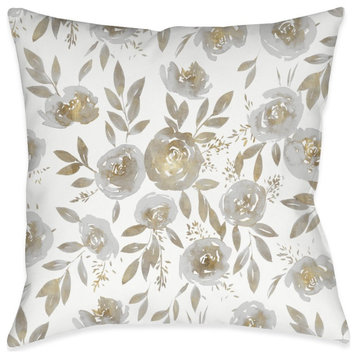 Golden Rose Garden Indoor Pillow, 18"x18"