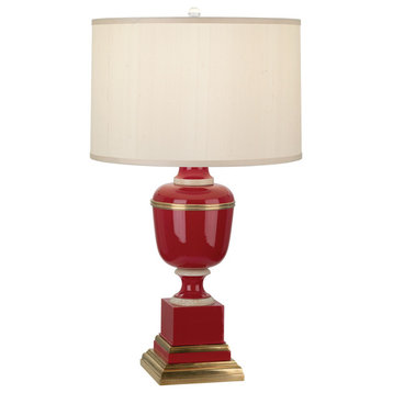 Robert Abbey Annika Silk TL Annika 30" Vase Table Lamp - Red Lacquered