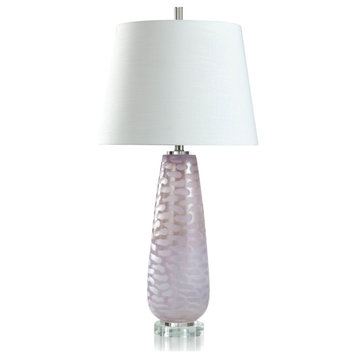 Cameron 1 Light Table Lamp, Subtle Grey Ombre/Pink/White