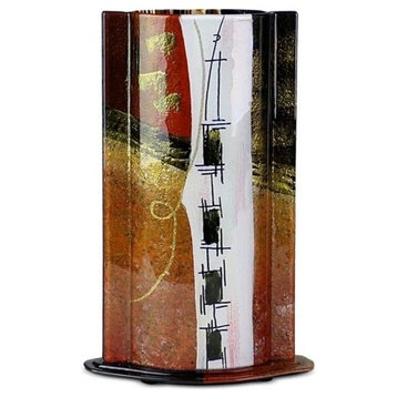 White Stripe Series Glass Base Vase