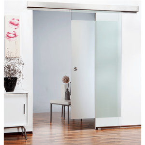 Sliding Barn Door Privacy Opaque/Frosted Stripes Lines Design -  Contemporary - Interior Doors - by Glass-Door.us | Houzz