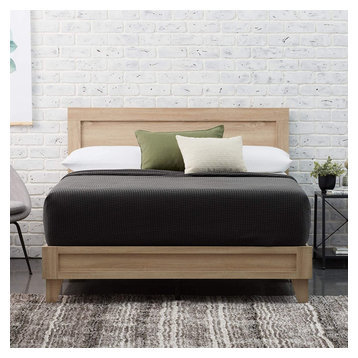 Modern Wooden Platform Bed, Maple, Twin Xl