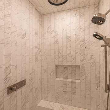 Leawood, Kansas Marble Wrapped Primary Bathroom Remodel