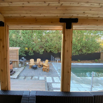 Farnham Composite Deck with Cedar Patio Cover