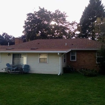 Complete tear off/chimney flashing/gutters