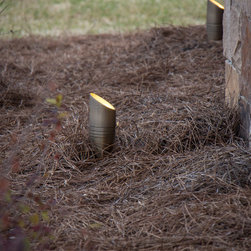 Alpharetta, GA House Lighting Project Brass LED Up Light Fixture - Outdoor Lighting