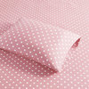 Mi Zone Polka Dot Printed 100% Cotton Sheet Set, Pink