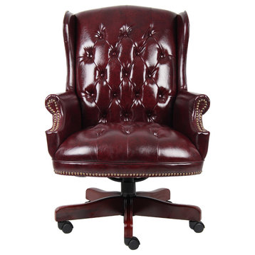 Boss Wingback Traditional Chair, Burgundy