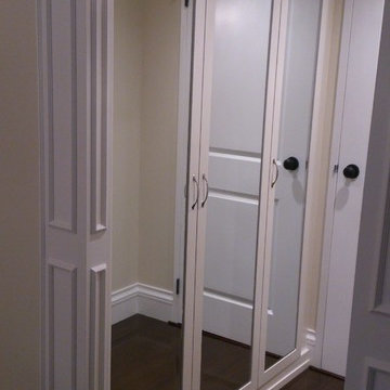 Entrance storage cabinets with mirror doors