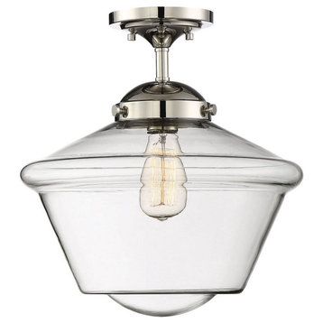 Trade Winds Dorothy Schoolhouse Semi-Flush Mount Ceiling Light in Polished Nic