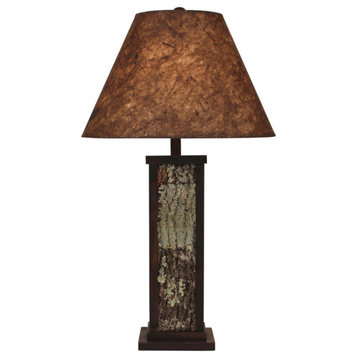 Aspen and Poplar Bark Table Lamp With Woodchip Shade