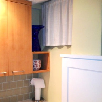 OPEN SHELVING NEAR BASEMENT WINDOW