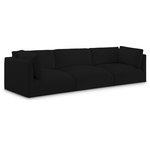 Meridian Furniture - Ease Fabric Upholstered Modular Sofa, Black - Ease into comfort when you bring home this Ease fabric modular sofa. Designed with an uber casual vibe in mind, this plump sofa sits low to the floor, making it a simplistically perfect addition to a living room, den, game room, teen's room, or dorm room. This fun sofa is part of a modular collection, so you can add it with other items in the Ease collection for a custom arrangement.